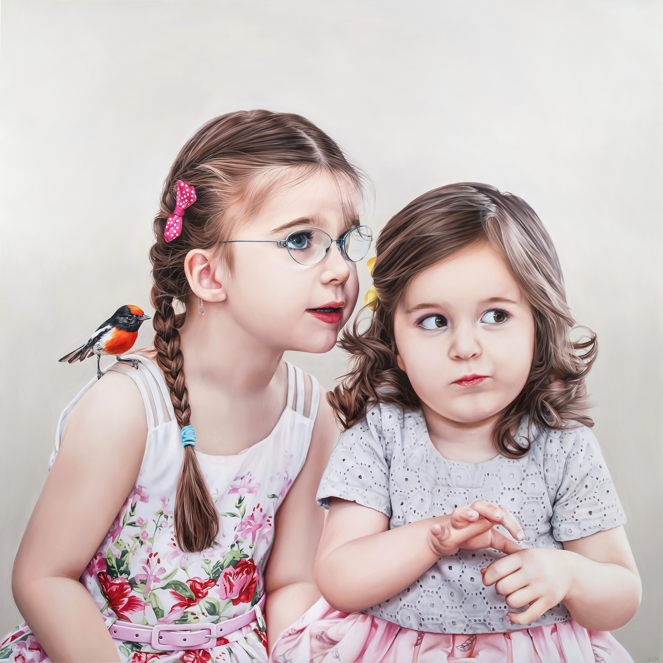 A Little Bird Told Me — Oil on Aluminium by Lix North