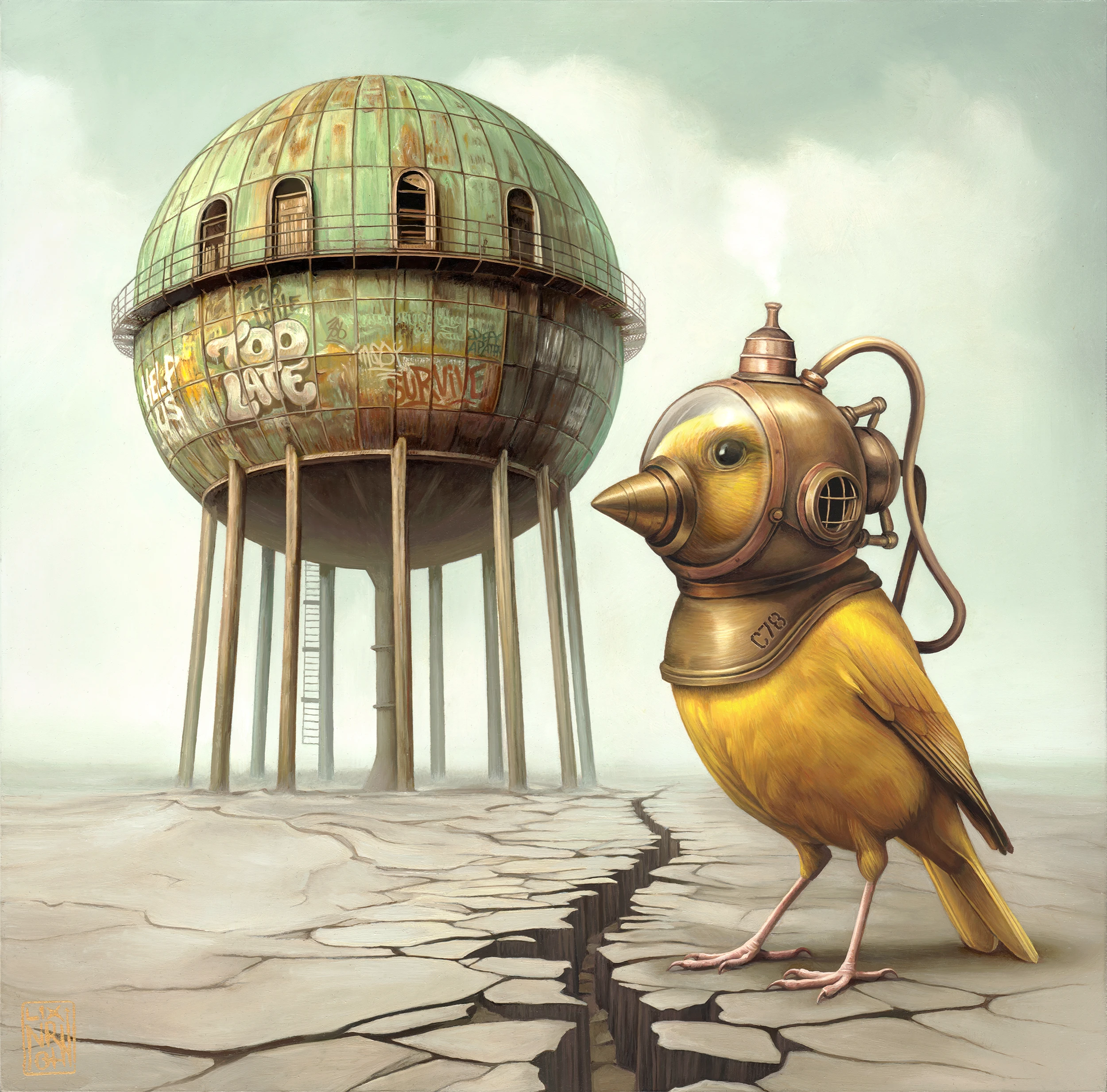 Sentinel — Oil on Aluminium by Lix North